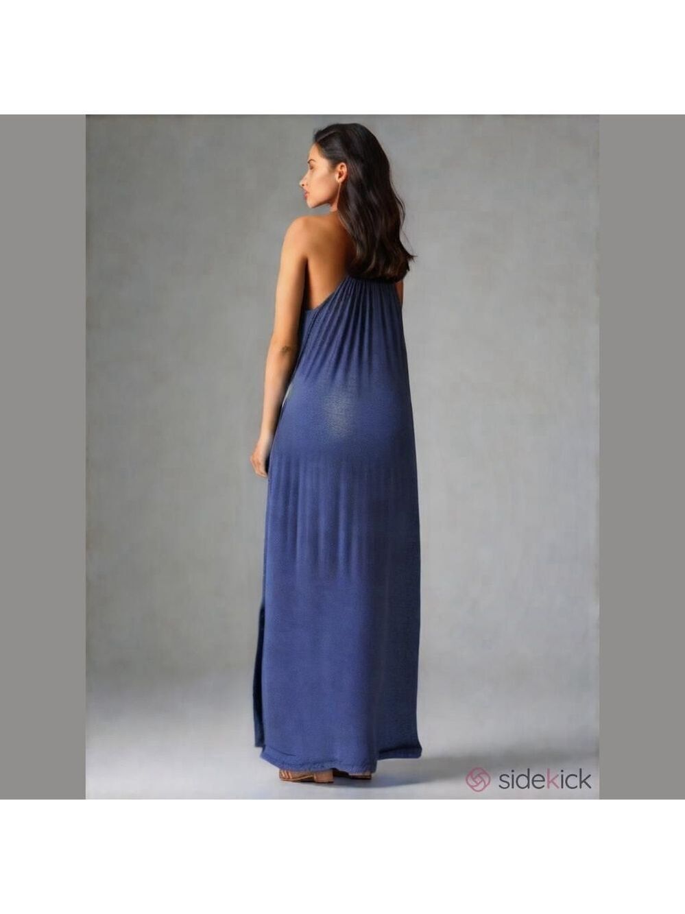 Honey & Lace Blue Sleeveless Maxi Dress Med